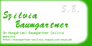 szilvia baumgartner business card